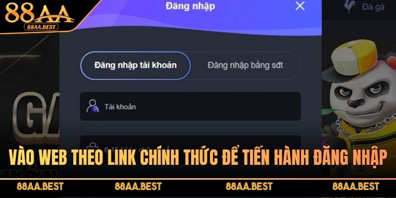 Truy cập link chính thức để đăng nhập 88AA an toàn