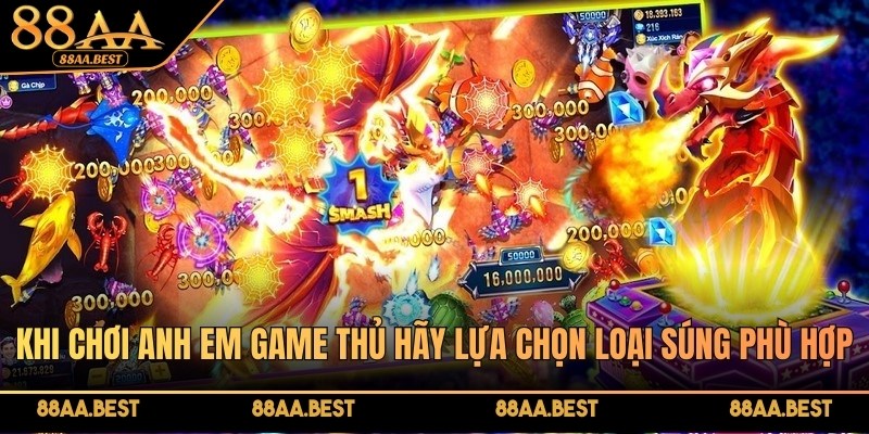 Chọn súng phù hợp giúp săn cá Dragon Fishing tại 88AA hiệu quả hơn