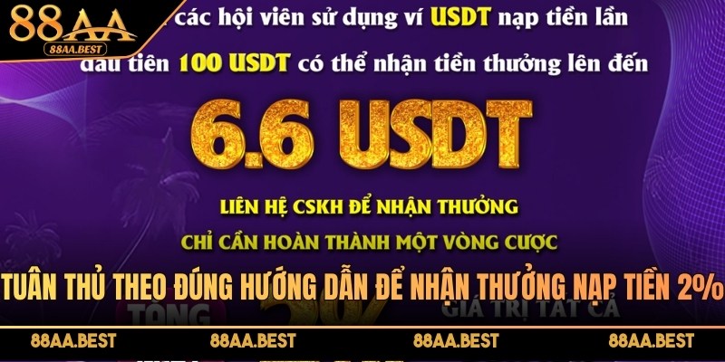 Hướng dẫn mua USDT để nhận khuyến mãi nạp tiền tại 88AA